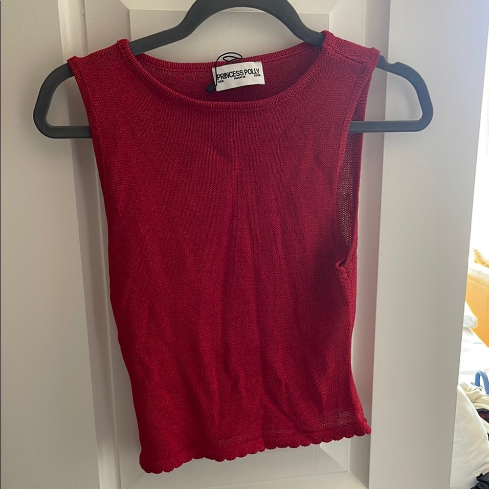 Princess Polly Red Sleeveless Top